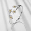 WDIYIEETN Chrysanthemum Bangle Bracelet 925 Sterling Silver Two Rows Daisy