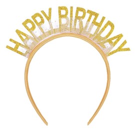 Outyua Birthday Crown Birthday Girl Headband Tiara for Women Happy Birthday Accessories for Girls