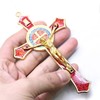 Saint Benedict Benedictine Red Enamel 4.7X2.7 Inch Protection Wall Crucifix