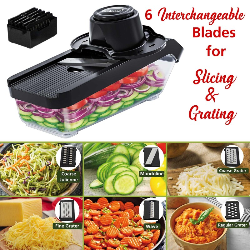 Brentwood Mandoline Slicer and Cheese Grater with 3.6-Cup Storage Container