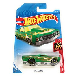 Hot Wheels 2019 Die-Cast Mainline Hw Flames - '71 El Camino [Green w/Flames] - International Card!