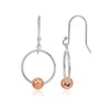 Two-Tone Rose Gold Flashed Sterling Silver Polished Open Circle Bead