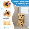 Bamboo Toilet Stool Foldable, 7 in Poop Stool for Bathroom,