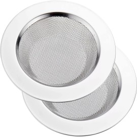 LASSHSWA Kitchen Sink Drain Strainer (2 Pack) with Large Wide Rim - 4.5" Diameter