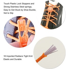 Elastic Shoe Laces No Tie Adjustable Tieless Rubber Shoelaces for Kids and Adults Red