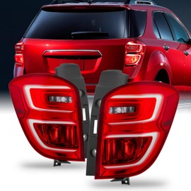 AKKON - Fits 2016-2017 Chevy Equinox [Halogen Type] Chrome Red Tail Lights Pair Driver Left+Passenger Right 16 17