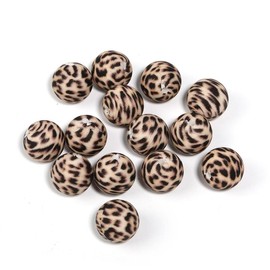 【B170】 Beads for DIY Projects: 15mm Round, Mixed Color, 30Qty PRINT, 50Qty SOLID Silicone Beads - B170:_#12 YM513