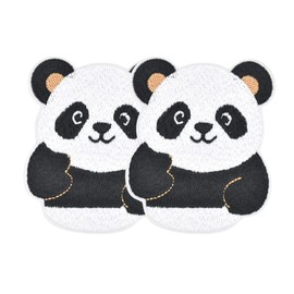 Ctctoo - Parche bordado para ropa, 2 piezas de bonito panda para coser o planchar para chaquetas, sombreros, jeans, mochilas y reparación de tela