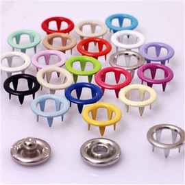 Snap Fasteners Tool Kit, 200 Set Hollow and Solid Metal Snap Buttons with 9.5mm Snap Plier for Clothing Crafting Sewing (10 Colors)