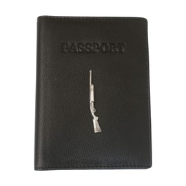 Auto Shotgun Leather Passport Cover Black Holder RFID Safe Gift 14
