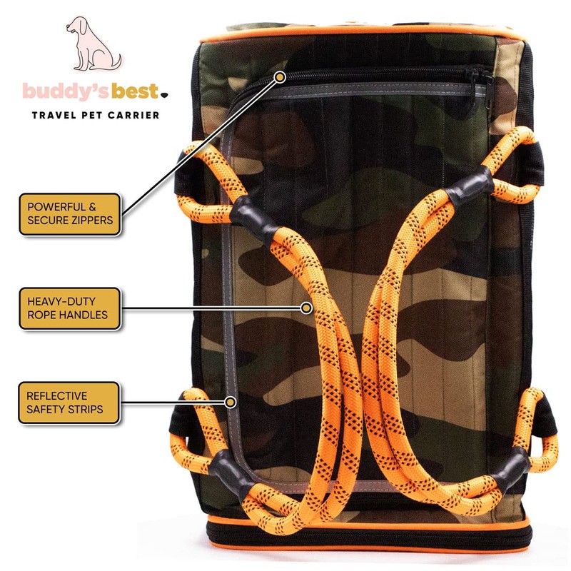 Buddy's Best Airline Approved Pet Carrier – Black & Orange