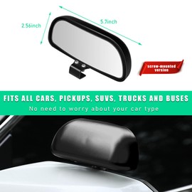 Ziciner Blind Spot Car Mirror, Vehicle Adjustable 360 ° Rotation Auxiliary Convex Wide Angle Mirror, Auto Snap Way Clip On Side Rearview Mirror Universal for Car Truck SUV (A, Black)