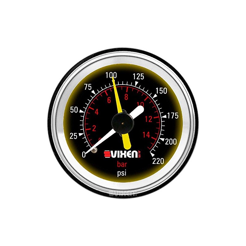 Vixen Air 2" Dual Needle Air Pressure Gauge with Back