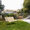 Outdoor Terrace 3 Seat Swing Seat Waterproof Cover Swing Top