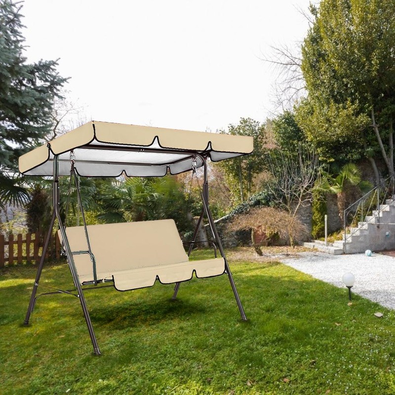 Outdoor Terrace 3 Seat Swing Seat Waterproof Cover Swing Top