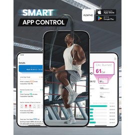 Jump Rope, RENPHO Smart Jump Rope with Counter, Fitness Skipping Rope with APP Data Analysis, Workout Jump Ropes for Home Gym, Crossfit, Jumping Rope for Exercise for Men, Women, Girls, Kids