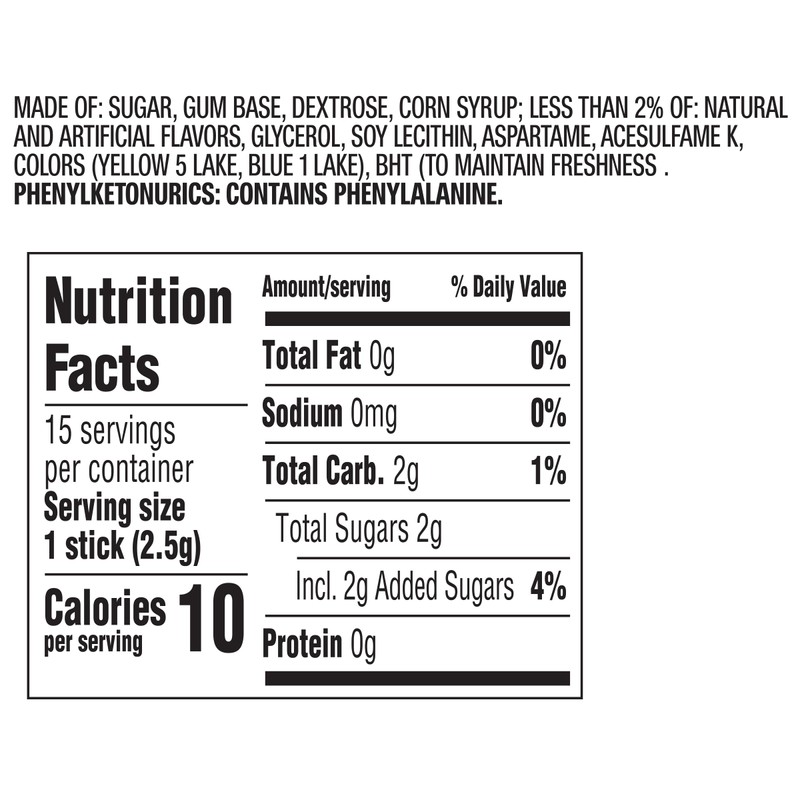 Wrigley Spearmint Chewing Gum, 15 Stick (Pack of 4), 60