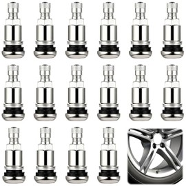Pack of 16 Metal Valves Rims, Universal 11.3 mm Rim Valves Metal, Metal Valves for Alloy Wheels for Car Motorcycle (Silver)