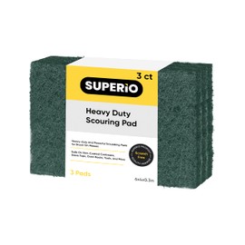 Scouring Pad Non-Scratching Scrubber Non-Scratch Cleaning Scrub Pads Heavy Duty Scouring Pad Reusable Kitchen Scrubbing Pad Pack of 3 Green, by Superio