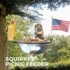 Squirrel Feeders for Outside with Flag, Squirrel Picnic Table with