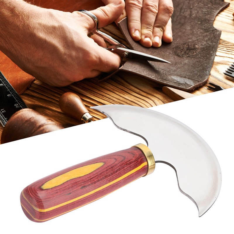 Leather Knife Cutting Trimming Tool Round Shape Imported Steel DIY