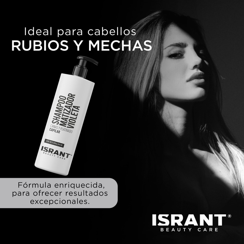 ISRANT | Shampoo Matizador Morado para Cabello Rubios y Mechas