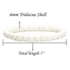 Angelstones Natural Tridacna Shell Gemstone 6mm Round Beads Stretch Bracelet