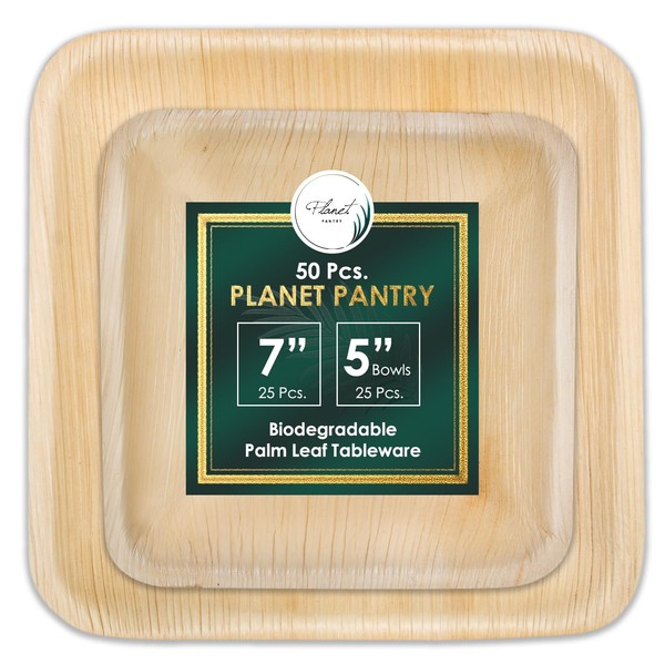 Planet Pantry Disposable Palm leaf Party Pack 7" Square plate