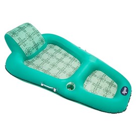 Aqua Luxury Water Pool Lounge – Extragrande – Flotadores inflables para Piscina para Adultos con reposacabezas, Respaldo, reposapiés y portavasos – Mú