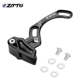 Bicycle Chain Guide, Bicycle ISCG 05 Bottom Bearing Aluminium Alloy Bicycle Chain Guide with Screws and Washers Round for 30-40T / Oval for 30-38T (Black)