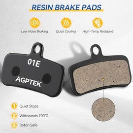 AGPTEK - Pastillas de freno de bicicleta de alto rendimiento, 4 pares de almohadillas para orejas de bicicleta para frenos de disco de bicicleta de montaña, compatible con Shimano D02S D03S Saint