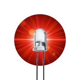 Lumetheus LED 5 mm Colour Red 3000 mcd Pack of 100 Red Light Emitting Diodes Approx. 3 V Diode 2 Pin LEDs Housing Clear