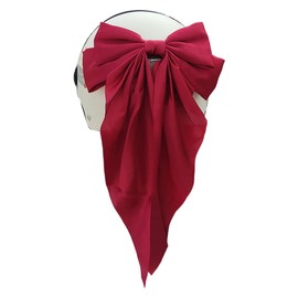 Long Bows Skiing Helmet Ears Accessory Big Bowknot Women Motorcycle Helmet Decoration for DIY Christmas Skating Helmet Wine Red