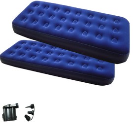 Zaltana 2-Pcs Single Size Air Mattress with Battery Powered air Pump (Need 4 D Style Batter, Sold Separately) AMSx2+APD