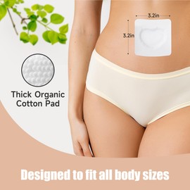 30Pcs Disposable Castor Oil Pack Wrap Belly Button, Highly Absorbent Self-Adhesive Organic Cotton Castor Oil Packs Wrap Promotes Digestion, No Wash, Easy to Use, Anti-Seepage(Oil Not Included)