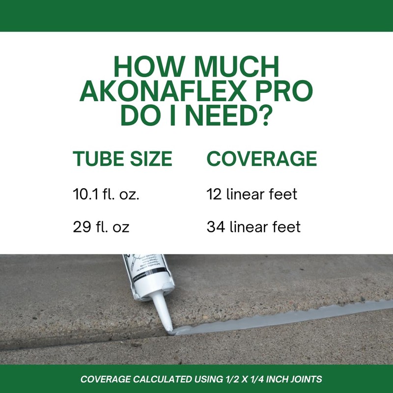 Akonaflex Pro Self-Leveling Expansion Joint Repair - Concrete Crack Filler,