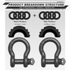 AUTMATCH D Ring Shackle 3/4" Shackles (2 Pack) 41,887Ibs Break