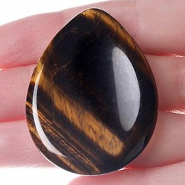 GUJOXILA Tiger's Eye Crystals Worry Stones Worry Stones Teardrop Shape Crystal Worry Stones Healing Stones Thumb Stone Meditation Spiritual Energy Balance