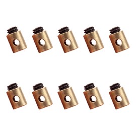 Pack of 10 Screw Nipples Diameter 5 x 6 mm Brass Gas Cable Screw Nipple Motorcycle Wire Core Clamp for Clutch Cable Pulley Choke Cable - Moped, Scooter, Motorcycle, Garden Mower