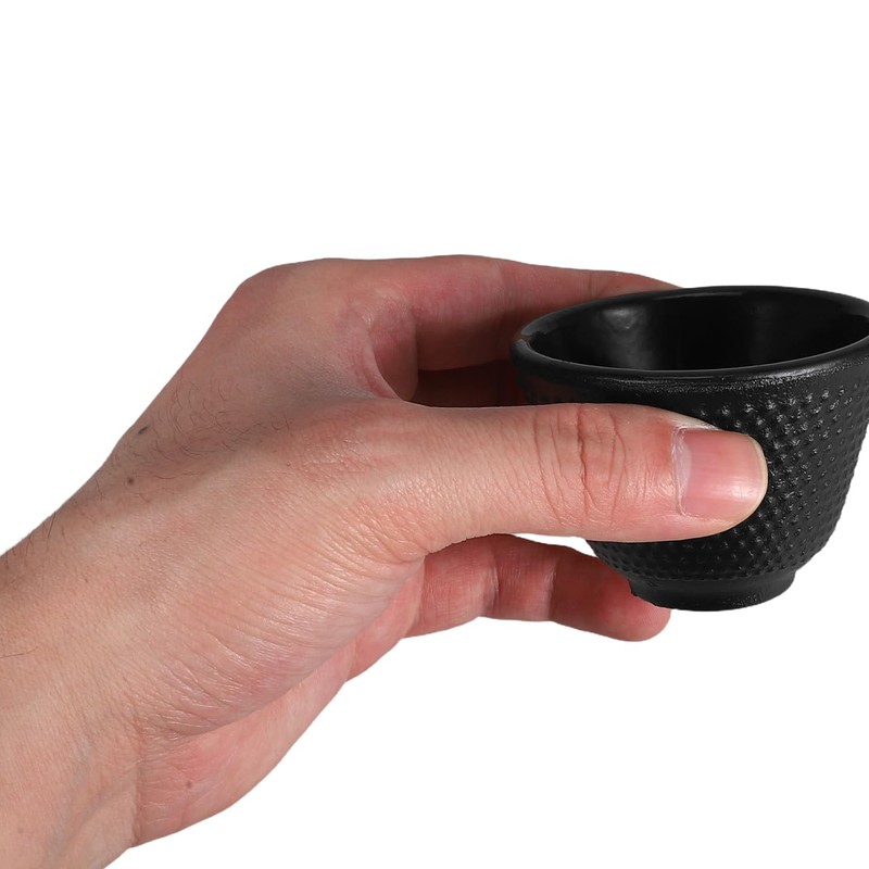 DECHOUS Cast Iron Tea Cup Coffee Cup Black Cast Iron