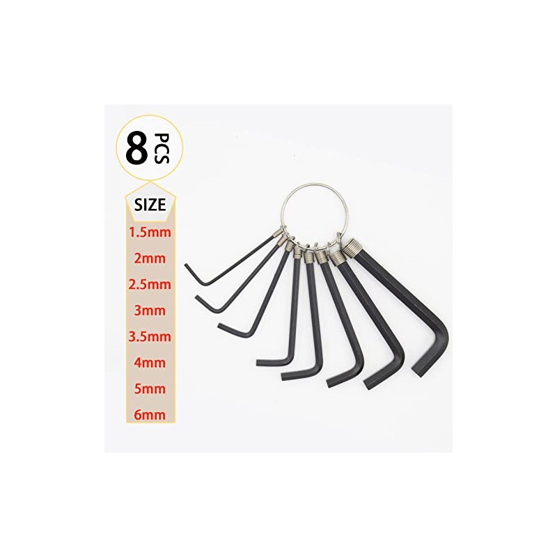 Cheerock 8-Pack Black L-Shape Hex Key Allen Wrench Set 1.5-6mm