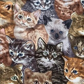 Kittens Anti-Pill No-Sew Throw Fleece Fabric Kit (72x60)