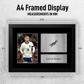 HWC Trading FR A4 Jarrod Bowen England Gifts Printed Signed Autograph Picture for Football Fans and Supporters - A4 Framed