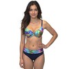 VIVISENCE Bikini Top Padded with Underwire Adjustable Straps Tropical Pattern