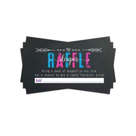 Gender Reveal Diaper Raffle Tickets (25 Cards) Games for Baby Shower Drawing - Invitation Insert Cards – Team Pink or Blue Theme Girl or Boy Event Theme Supply Printed (2 x 4 Size) Paper Clever Party