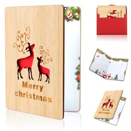 WDJLNZB Christmas Card, Bamboo Card, Christmas Card, Christmas Cards with Envelopes