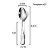 Alata Kate Teaspoons, Set of 12, 6.3 Inches Stainless Steel