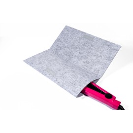 Glamza Straightener Mat & Bag - Made of Heat-Resistant Safety Felt - Ideal for Home & Travel (Light Grey)