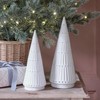 Lights4fun Set of 2 Indoor White Ceramic Light Up LED