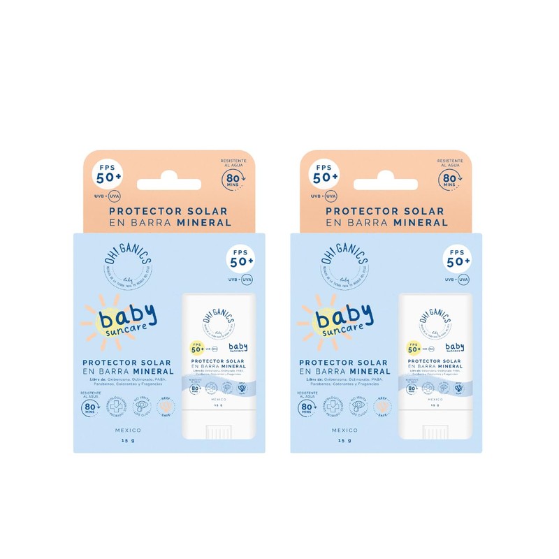 OH! GANICS Pack de 2 Protector Solar Mineral en Barra